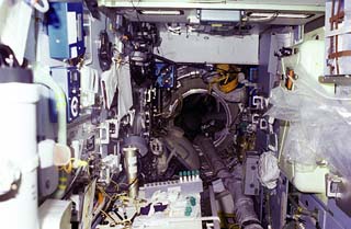 Interior view of the Spektr module.